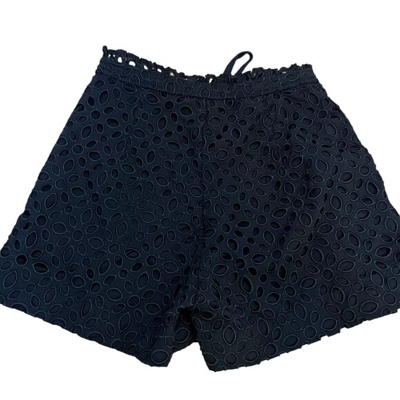 J. Crew Black Eyelet Lace Drawstring Waist Belair Cottage Dress‎ Shorts Size 00 - Picture 3 of 11